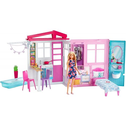 Mattel Barbie FXG55 Összecsukható tengerparti ház babával (új)