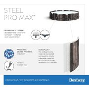  Bestway Naxos Steel Pro Max fémvázas fa hatású medence vízforgatóval, létrával és takaróval 427 x 107 cm (új)
