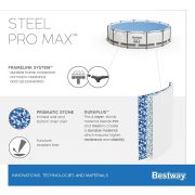 Bestway Bahama Steel Pro Max fémvázas medence vízforgatóval 366 x 76 cm (új)