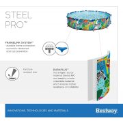 Bestway Safari Steel Pro fémvázas medence vízforgató nélkül 305 x 66 cm (új)