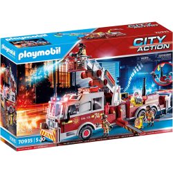   Playmobil 70935 Óriás amerikai létrás tűzoltóautó vízágyúval (új, csomagolássérült)