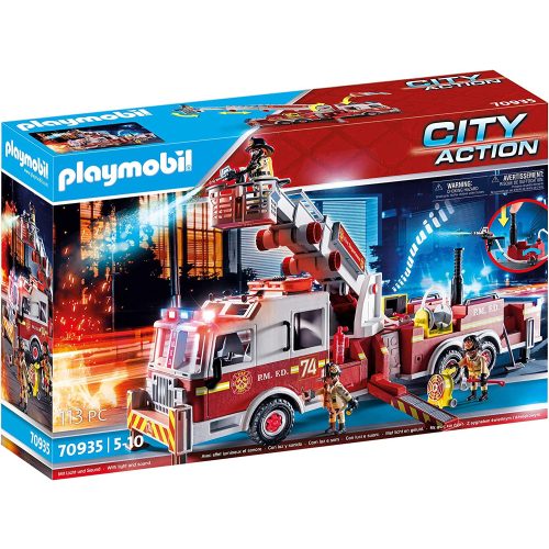 Playmobil 70935 Óriás amerikai létrás tűzoltóautó vízágyúval (új, csomagolássérült)